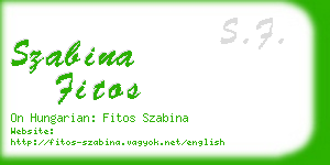 szabina fitos business card